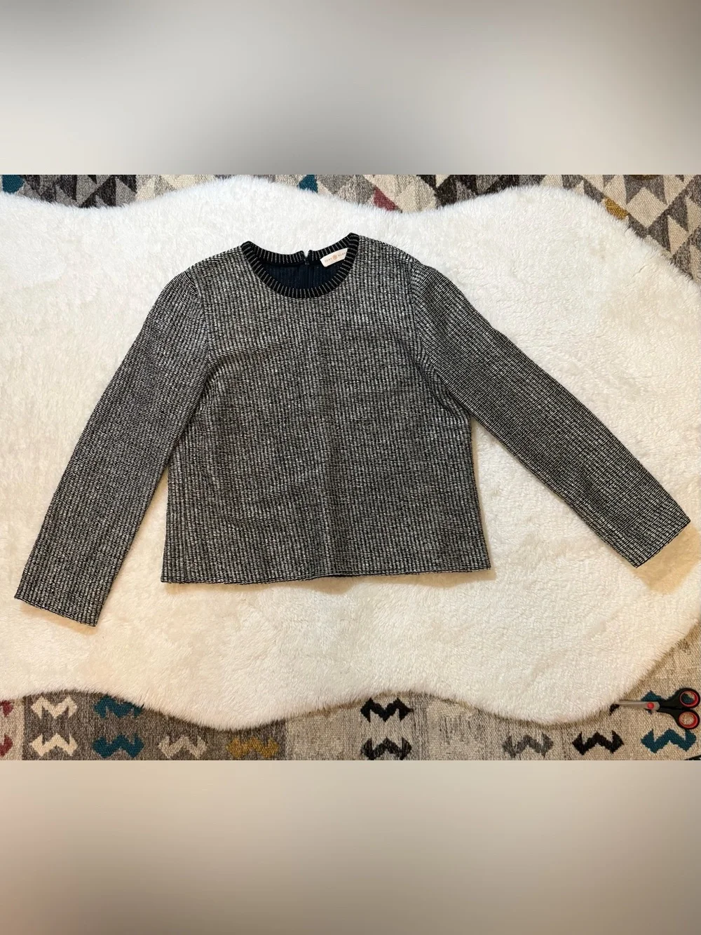 NWOT Tory Burch Boxy Raffia Sweater